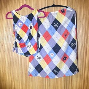 Lisa Says Gah Colorful Argyle Tank and Skirt Set